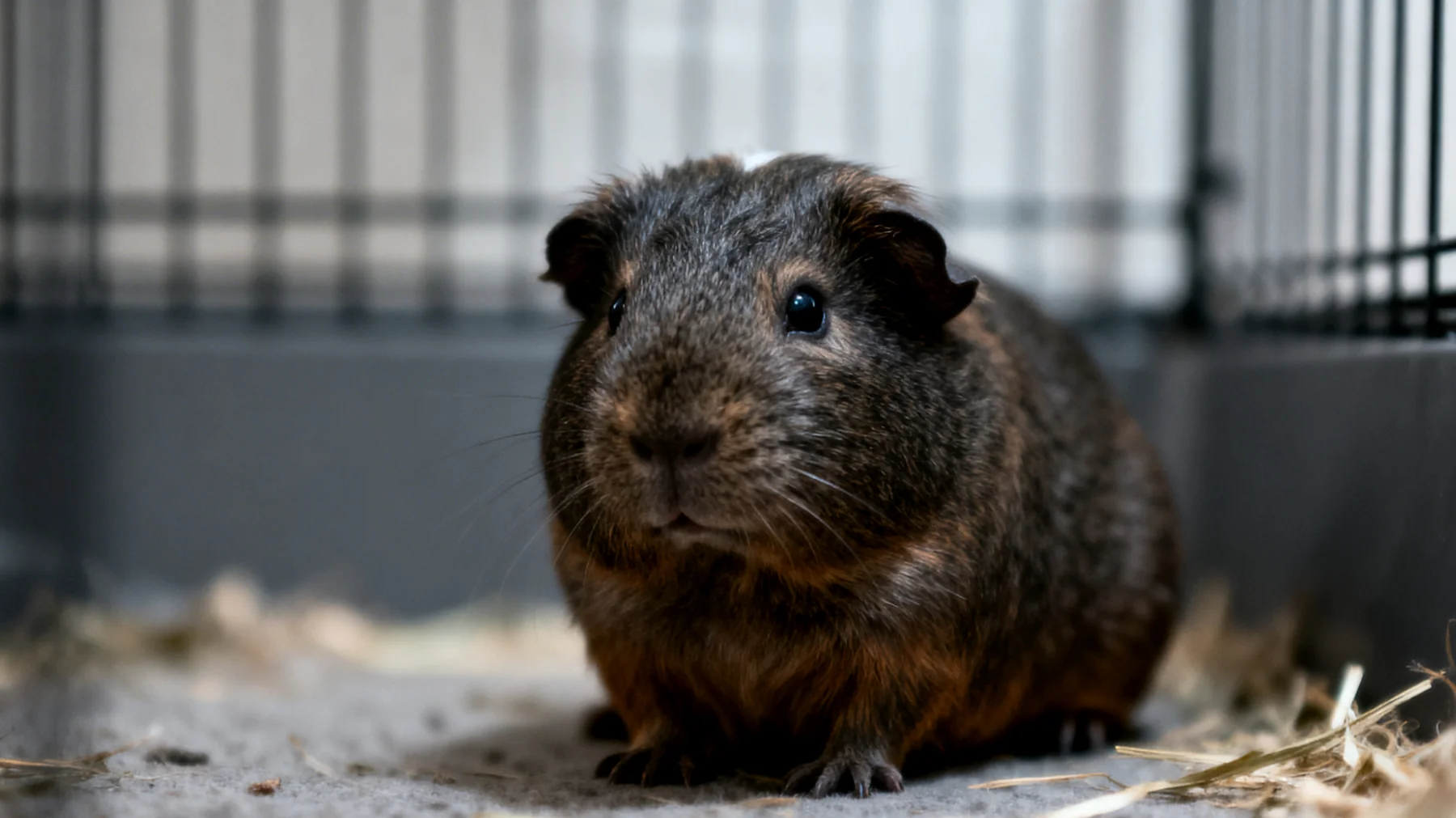 Meerschweinchen zeigen Stressverhalten durch unzureichende Beschäftigung und fehlende Entspannungsmöglichkeiten, was zu Verhaltensstörungen wie Stereotypien, übermäßigem Putzen oder Apathie führen kann"
